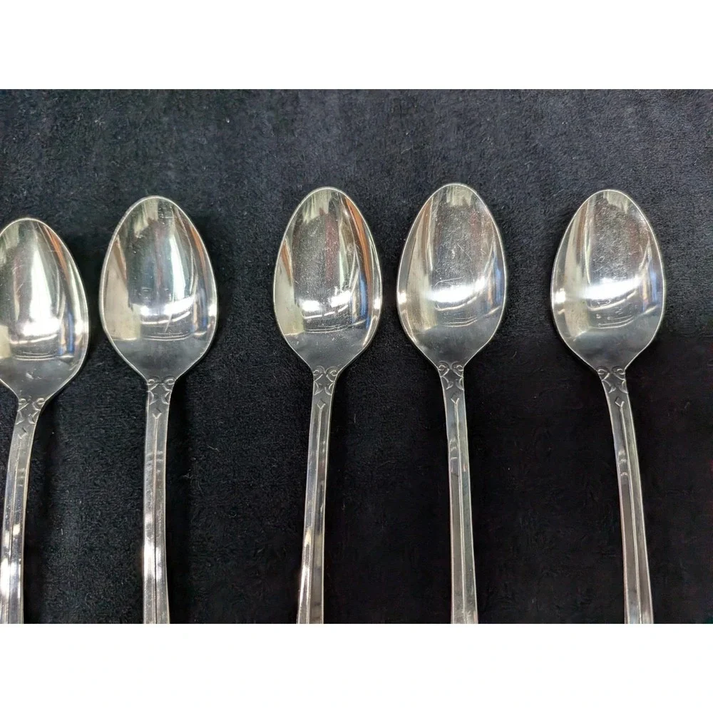 Vtg National Stainless Flatware Japan Nancy Iced Tea Spoons Lot of 8